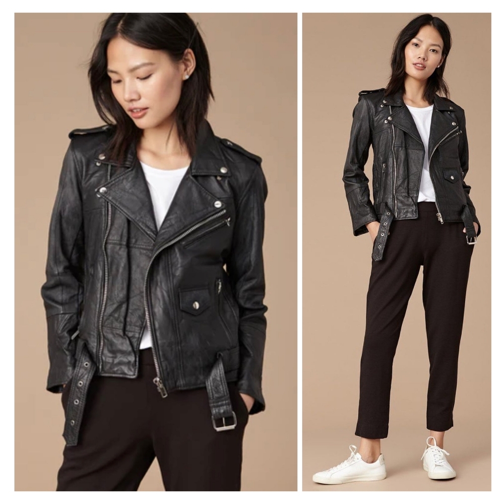 Reformation Deadwood Recycled Leather Moto Jacket Size 36 (XS/S)